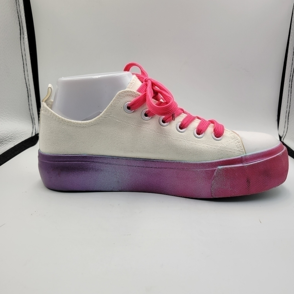 Olivia Miller Shoes Sneakers Gazelle White Canvas Colored Ombre Casual Womens 7 - Picture 6 of 10